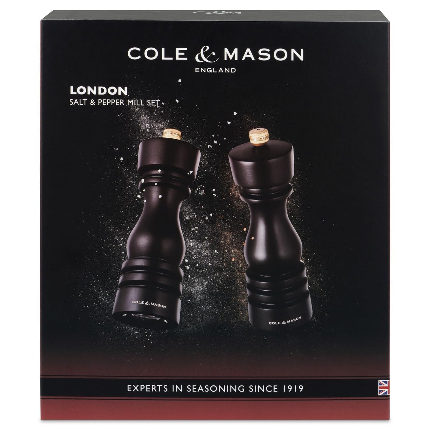 Cole & Mason London Refillable Spice Mill - Kitchen & Home Accessory - Salt and Pepper Grinder Set with Ceramic and Carbon Steel Mechanism - 7", Chocolate Wood