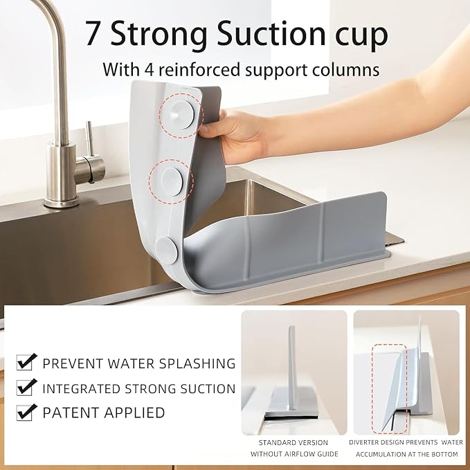 23" Ultra Silicone Sink Splash Guard Released in 2025/Dec, Self-Draining Water