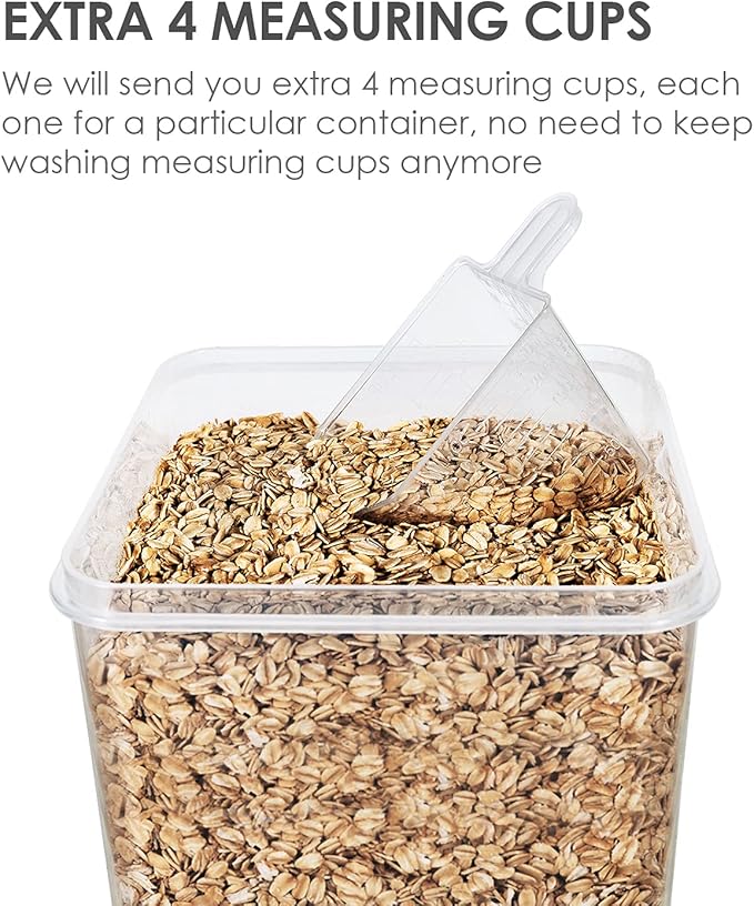 Vtopmart Extra Large Tall Airtight Food Storage Containers, 4 Pieces 5.9qt/6.5L