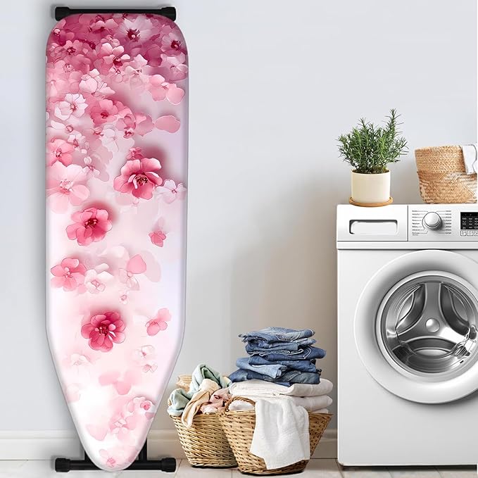Nuxovilar Pink Watercolor Flowers Ironing Board Cover, This Cover Fits Most