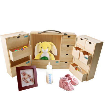 Vencer DIY Baby Keepsake Box - Handwritten Label Wood Newborn Memory Organizer for Baby Shower, Hair, Teeth, Pregnancy, Mother's Day, Maternity