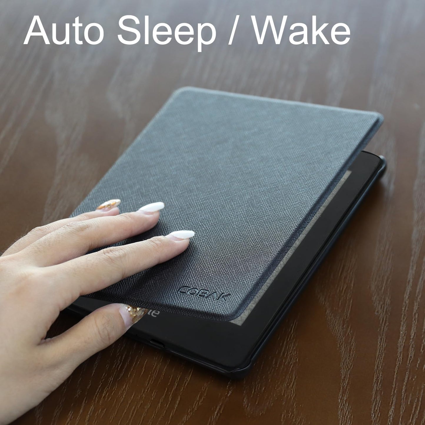 CoBak Case for All-New 7" Kindle Paperwhite(12th generation–2024)/Colorsoft Signature Edition(1st gen–2024)/Signature Edition(12th gen–2024) - PU Leather Cover with Auto Sleep/Wake, Black