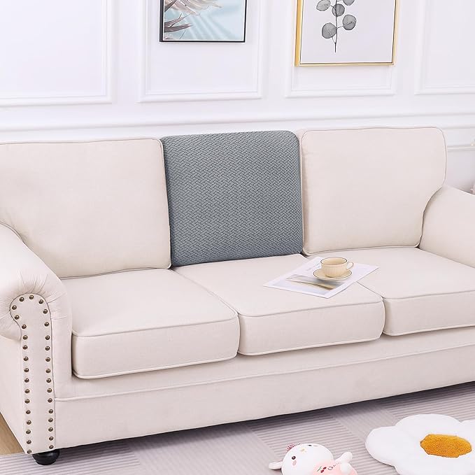 Smiry Waterproof Couch Cushion Covers, Stretch Jacquard Thick Sofa Cushion
