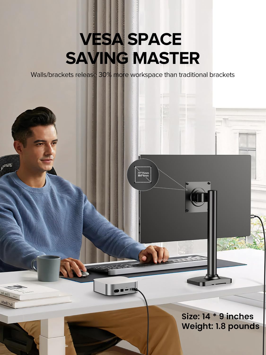 UPERFECT Portable Monitor 4K 16" | 1200 Nits Laptop Monitor | 3840 * 2400 UHD | 1MS FreeSync 2000:1 Contrast | USB-C & HDMI | VESA & Smart Case | Travel Screen for Computer, Mini PC, Game Consoles