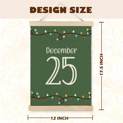 LUVADIAN Christmas Wall Decor, Hohoho Christmas Lights Wall Art With Wooden Poster Hanger, Christmas Wall Decoration, Red and Green Christmas Wall Decor for Home Office, 12x16 Inch Set of 2