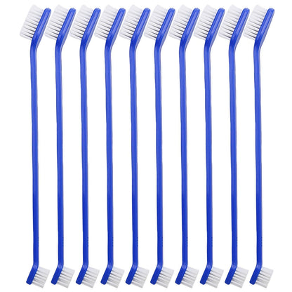 Newday 50 Pieces Double-Headed Dog Cat Pet Toothbrush, Super Soft Bristles Oral Care Teeth, pet Tooth Brush for Dogs, Dog toothbrushes in Bulk Individual polybag (Blue)
