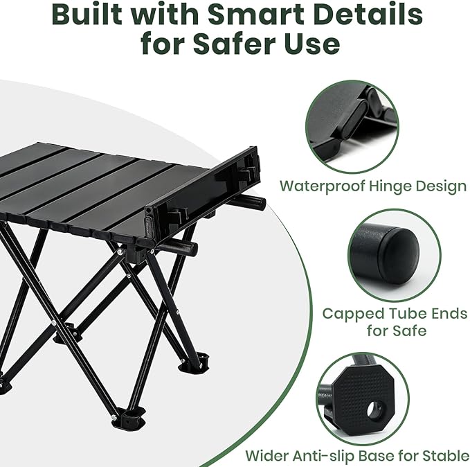 2 Pack Portable Camping Table Foldable, Ultralight Small Folding Beach Table