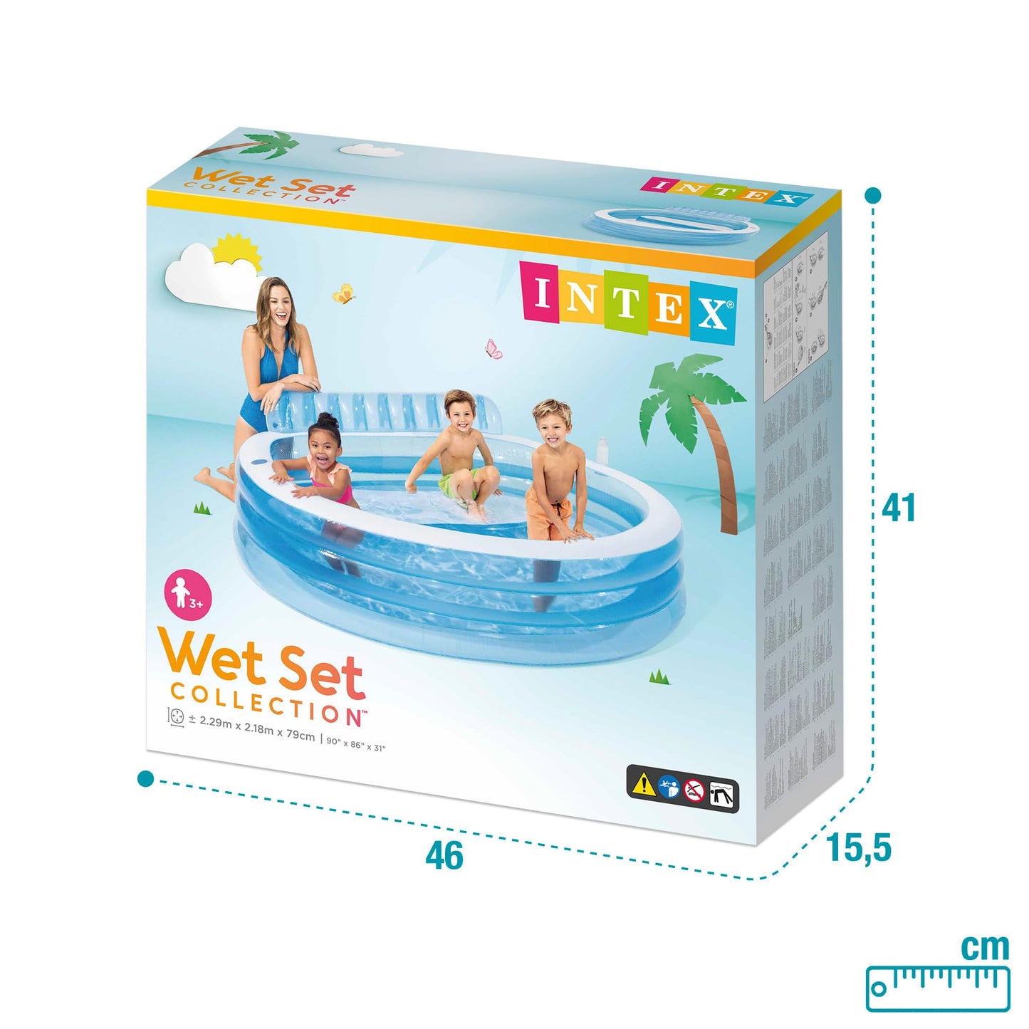 Intex 57190NP Swim Center Family Lounge Pool, 229 x 218 x 76 cm