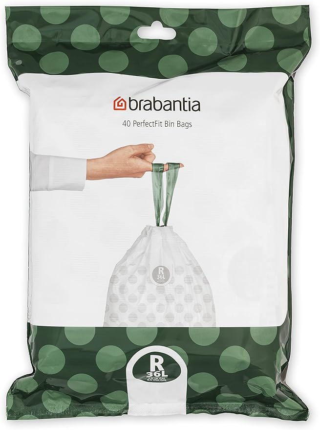Brabantia PerfectFit Trash Bags Thick Plastic Trash Can Liners