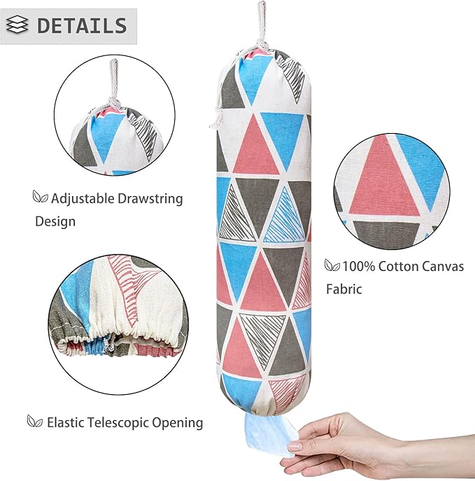 Plastic Bag Holder, Wall Mount Plastic Bag Organizer, Shopping Bags Carrier