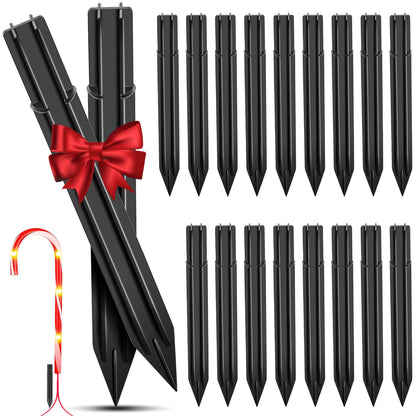 36PCS 0.6x6.05'' Replacement Stakes for Christmas Candy Cane Lights Plastic Pathway Light Spikes,Christmas Light Spike Replacer for Outdoor Candy Cane Lights Use on Path Walkway Lawn Garden