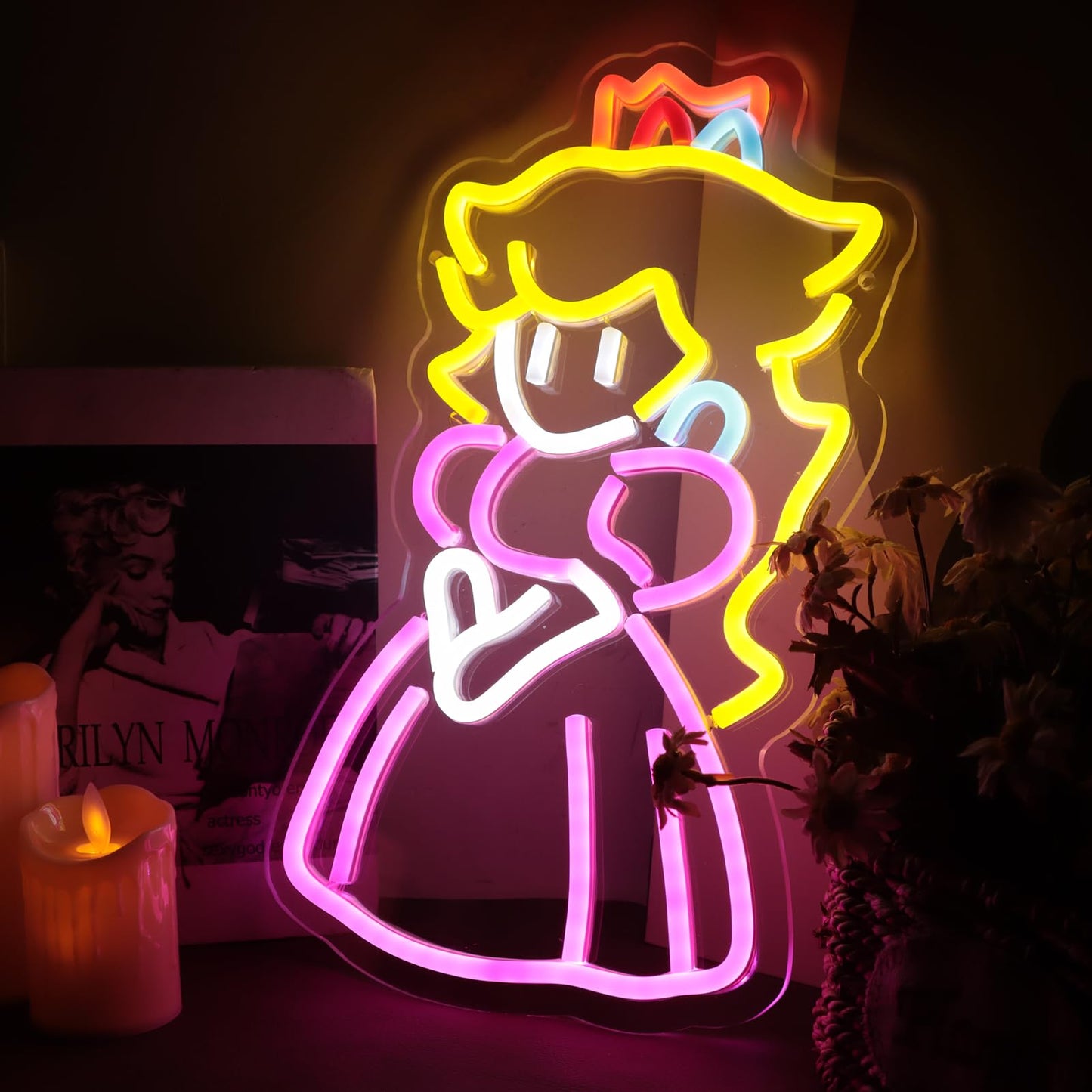 lmprintNook Princess Neon Signs Crown Neon Lights for Wall Decor Decorative Hanging LED Sign with USB Power for Kid Teen Boys Girls Room Birthday Party Wedding Bar Home Decoration Christmas Gift