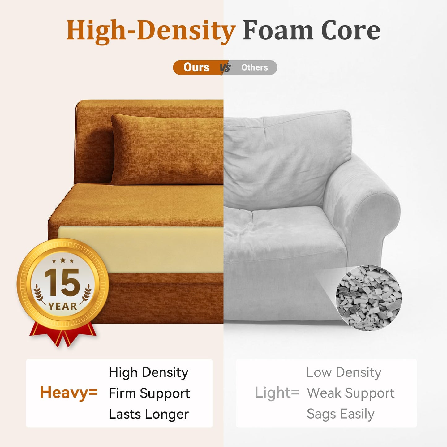KAPEETOO Fold Out Chair Bed, Folding Sofa Bed, 3 in 1 Convertible Sleeper Chair Bed for Nap, Transformable Sofa Bed for Apartment,Dormitory,Bedroom