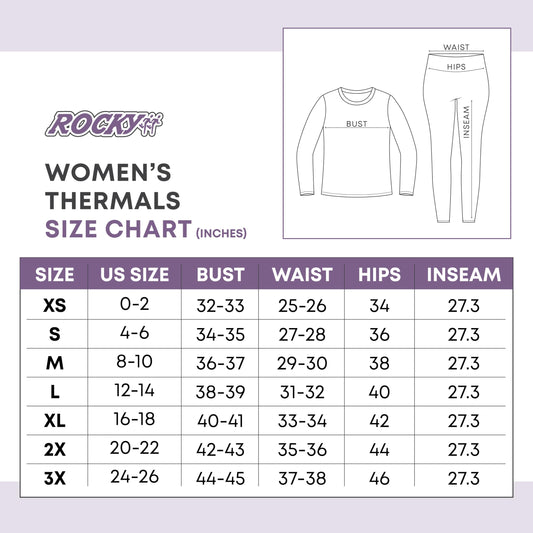 Rocky Thermal Underwear for Women (Long Johns Thermals Set) Shirt & Pants, Base Layer with Leggings/Bottoms Ski/Extreme Cold