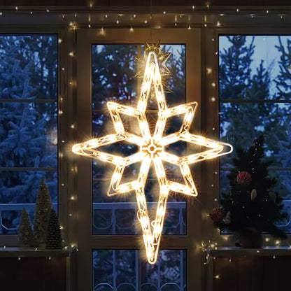 XMASLAND 19 Inch Christmas Window Silhouette Lights Decorations, 50L Christmas Sculpture,Including:Bethlehem Star x1