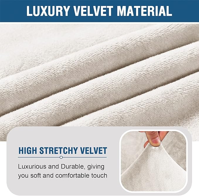H.VERSAILTEX Armless Accent Chair Covers Thick Velvet Armless Chair Slipcovers