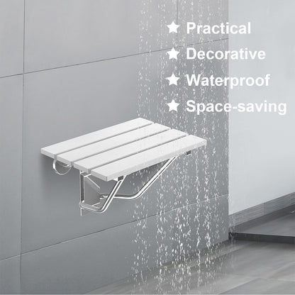 Folding Shower Seat & Chair Wall Mounted for Adults, Fold Down Shower Bench & Stool for Inside Shower, for Small Spaces, Foldable (White, Extra Large)