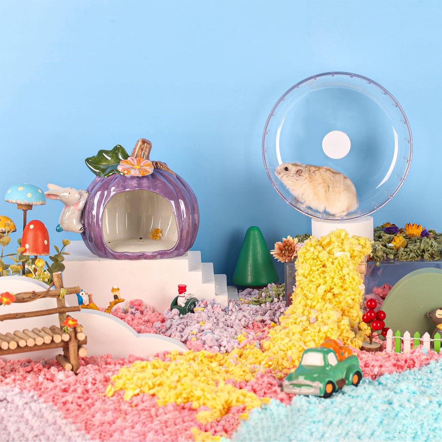 BUCATSTATE Hamster Wheel Silent, 18cm Quiet Spinner for Gerbil Dwarf Syrian Hamster Rat Mice
