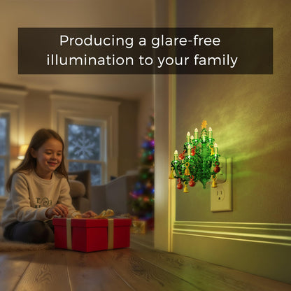 L LOHAS LED Christmas Night Light, Plug in Night Light with Dusk to Dawn Sensor, 3 Brightness Adjustable and RGB Mode, Ideal Nightlight for Christmas Home Decor, 2 Pack