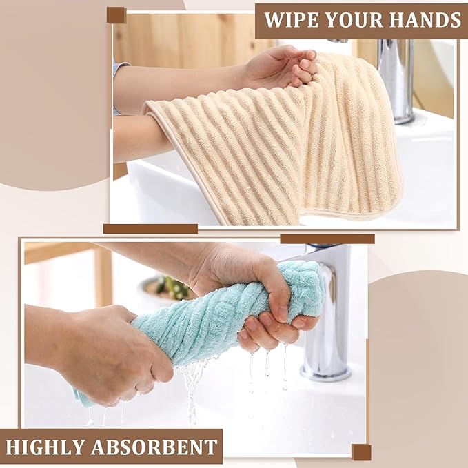 4 Pcs Hand Towel for Bathroom 14 x 30 Inch Neutral Microfiber Quick Dry
