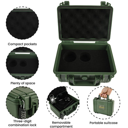 Gosstek Travel Storage Safe Locking Dry Box with 10 PCS Accessories, Durable Airtight ABS Hard Case – Heavy Duty Organization Container for Travel & Home, Great Gift Choice. Green