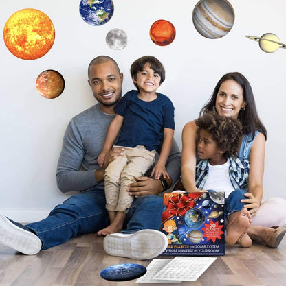 UNTOLD PLANETS 195+PCS Glow in The Dark Planets for Ceiling Decorations, Star Stickers Sun, Moon Pluto Wall Stickers for Kids, Boys Room Decor, Wall Decals Christmas Gift