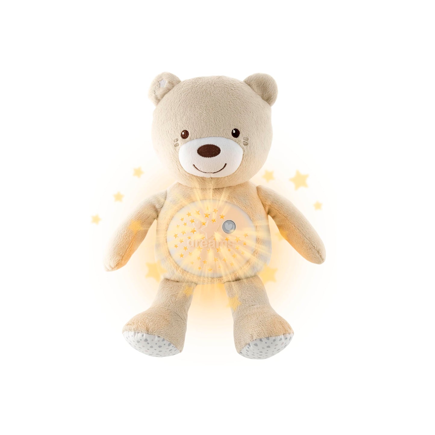 Chicco First Dreams Teddy Bear with Night Light, Neutral | Projects Stars, Lighting Effects, Relaxing Music, Calming for Baby