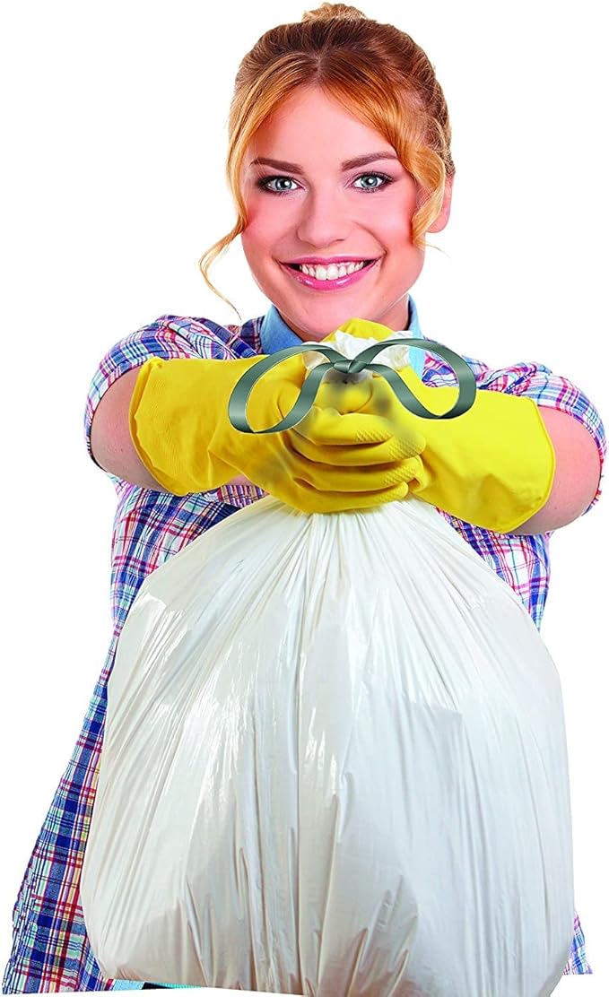Ultrasac 18 Gallon 2.0 MIL White Drawstring Trash Bags