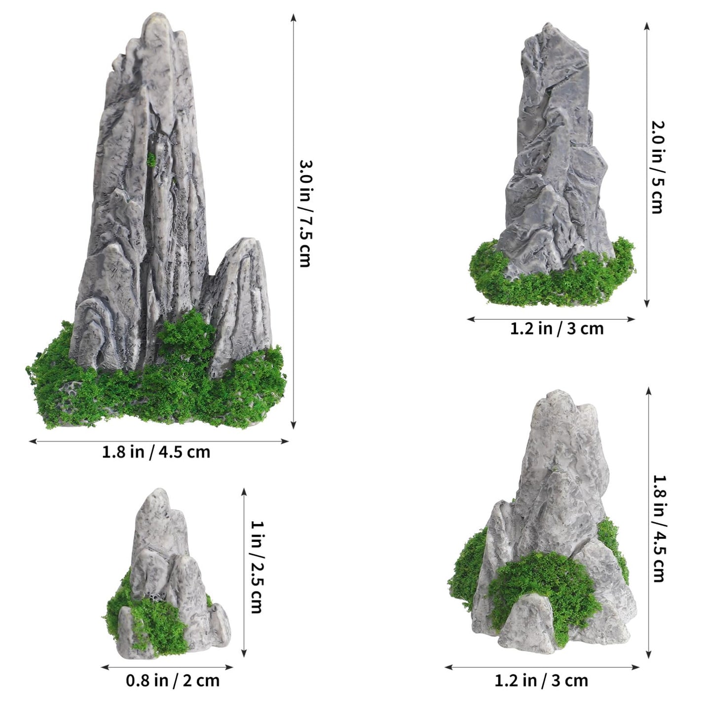 Gatuida 8Pcs Mini Rockery Decor Simulated Rockery Ornaments for Bonsai Micro Landscape Terrarium Decorations Zen Garden Accessories Pot Plant and Moss Display 3.03 X 1.77 X 1.18 in