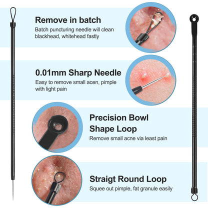 Blackhead Remover Tools Pimple Popper Tool Kit, Comedones Extractor Acne Removal Kit for Blemish, Black Head Remover for face Risk Free Treatment for Whitehead Popping