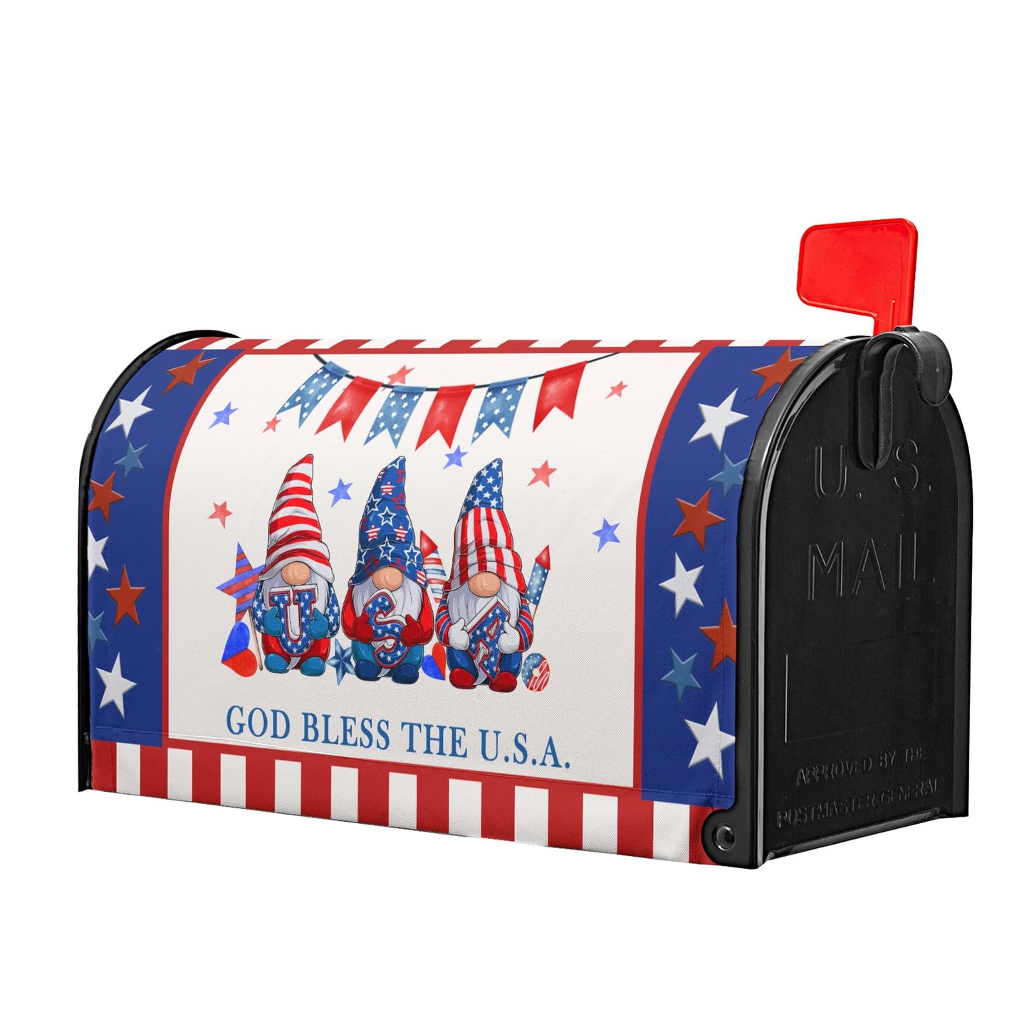 American Patriotic Mailbox Covers Magnetic Standard Size 25.5x21 in American Flag Magnetic Mail Box Covers 4Th of July Holiday Mailbox Wraps Post Letter Box Cover for Garden Yard Outside