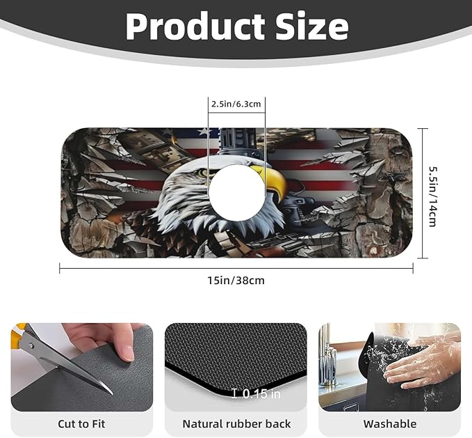 Eagle and National Flag Kitchen sink faucet pad, strong water absorption