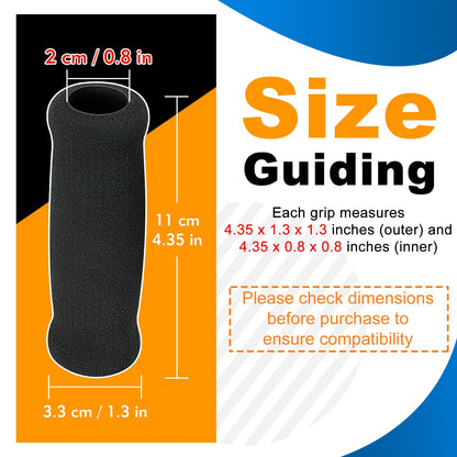 supregear 4PK Cane Grips, Foam Replacement Hand Grips for Offset and Walking Canes, Non-Slip Handle Covers for Handlebars, 4.53 x 0.8 x 0.8 in/11 x 2 x 2 cm, Black
