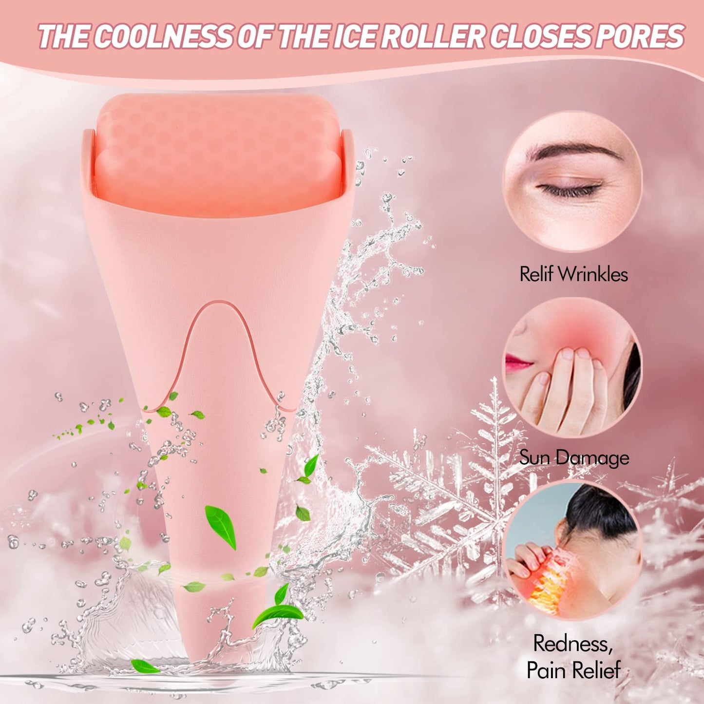 Ice Roller for Face,Eyes,Women Gifts Idea,Therapeutic Cooling to Tighten Brighten Complexion and Reduce Wrinkles,Massager Under Eye Puffiness,Migraine and Pain Relidf (Haze Blue)