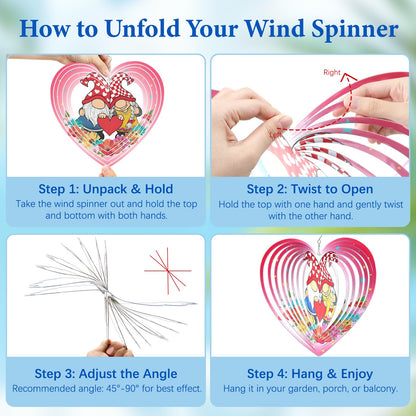 Wazzio Gnome Wind Spinners Outdoor, Gnome Gifts for Women Men Wife Mom Dad Husband, Hanging Wind Spinners for Christmas Thanksgiving, 12 inch Outdoor Indoor Hanging Ornament for Garden Porch Lawn