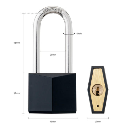 ROOKMAD 4-Pack Keyed Alike Locks, Black Covered Brass Keyed Padlock with Stainless Steel Long Shackle, 1-9/16 Inch Lock Body, Rustproof Locks for Gate Fence Hasp Cabinet Toolbox Gym or School Locker
