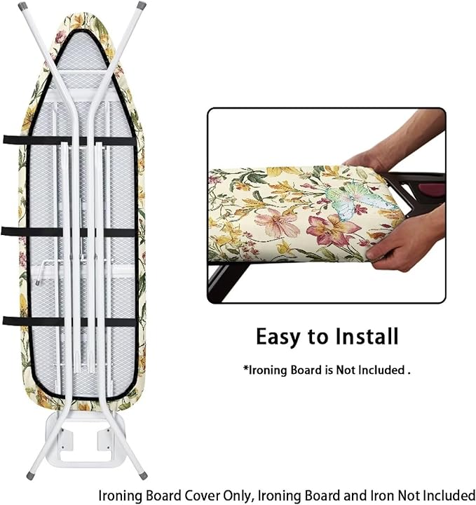 Butterfly Daisy Flower Ironing Board Pad and Cover Durable Thick Daisy Ironing