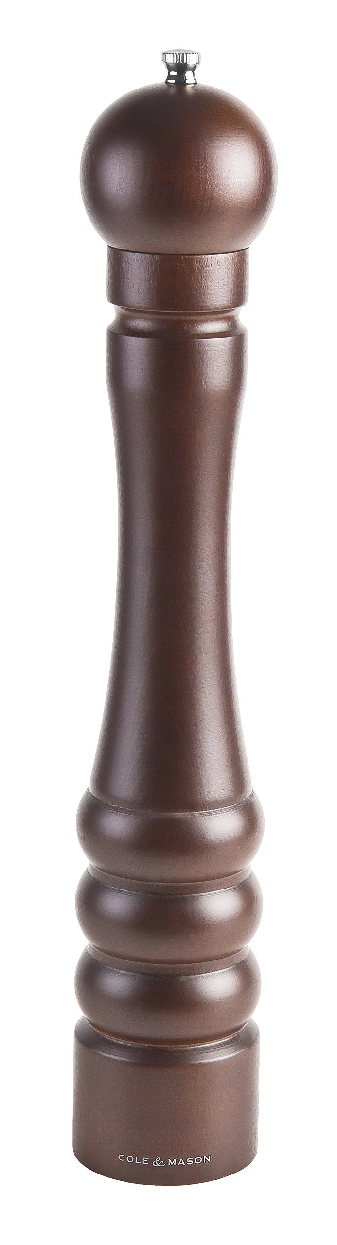 Cole & Mason HB1644P Forest Capstan Pepper Mill, Precision+ Wooden, Stained Beech Wood, 400 mm, Single, Includes 1 x Pepper Grinder
