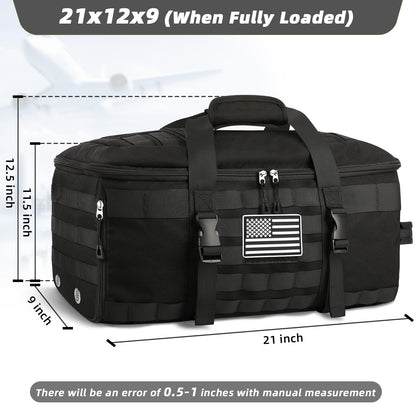 ETRONIK Gym Bags for Men Women, Carry On Luggage 22x14x9 Airline Approved, Tactical Duffle Bag with Shoe Compartment, 3 in 1 Carry on Travel Backpack with Wet Pocket, Weekender Overnight Bag, Black