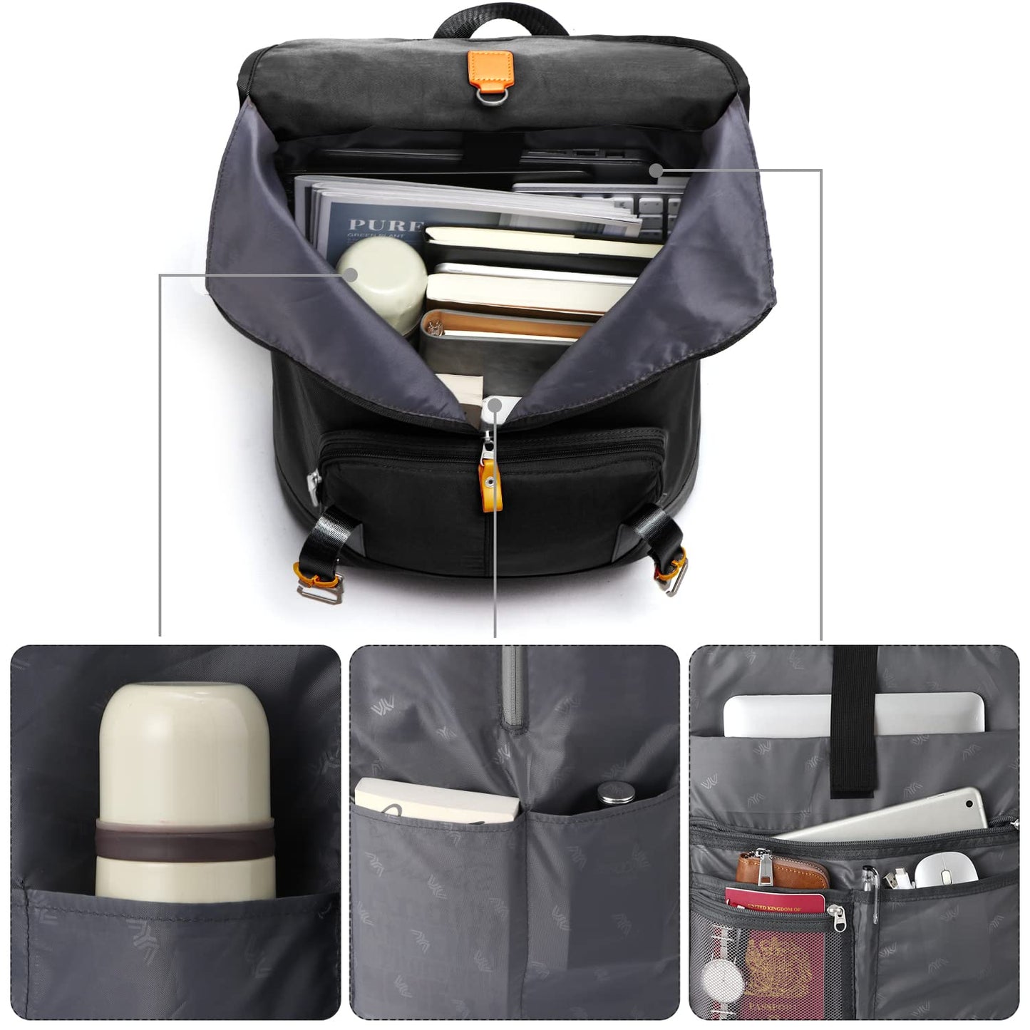 YAMTION Laptop Backpack,College Bookbag High School Backpack for Girls & Boys Teenagers,Backpack Business Laptop Backpack with USB Charging Port for Women & Men