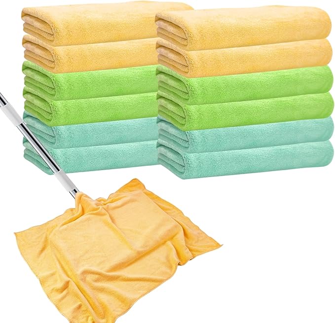 12 Pcs Extra Large Microfiber Cleaning Cloth, Microfiber Towels