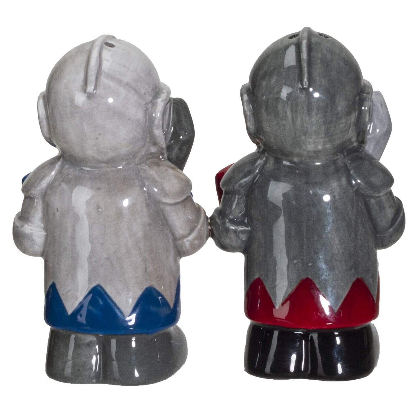 White And Black Knights Ceramic Salt and Pepper Shakers Set