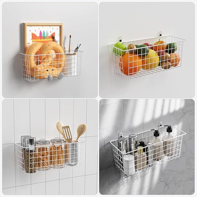 MaraFansie [Extra Large Wire Basket 2-Pack Hanging Wall Organizer Cabinet