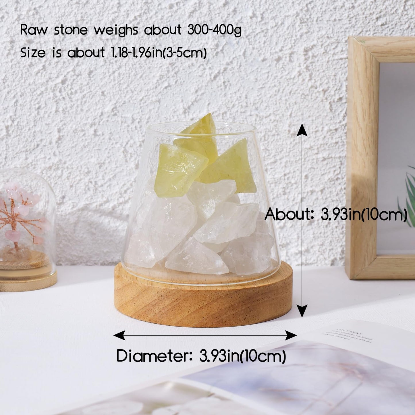 Runyangshi Runyansghi Citrine Clear Quartz Night Lamp Natural Healing Crystal Aroma Stone Diffuser with Remote Control Bedside Lamp USB Port 7 Colours Dimming Mode Bedroom Lamp Home Decor Gift