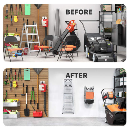 TORACK Garage Hooks Tool Organizer, 4 Pack Heavy Duty Steel 12" Wave Hooks, Wall Mount Garage Storage Utility Hook for Car Tires, Ladder, Chairs, Power Tools, Garden Tools