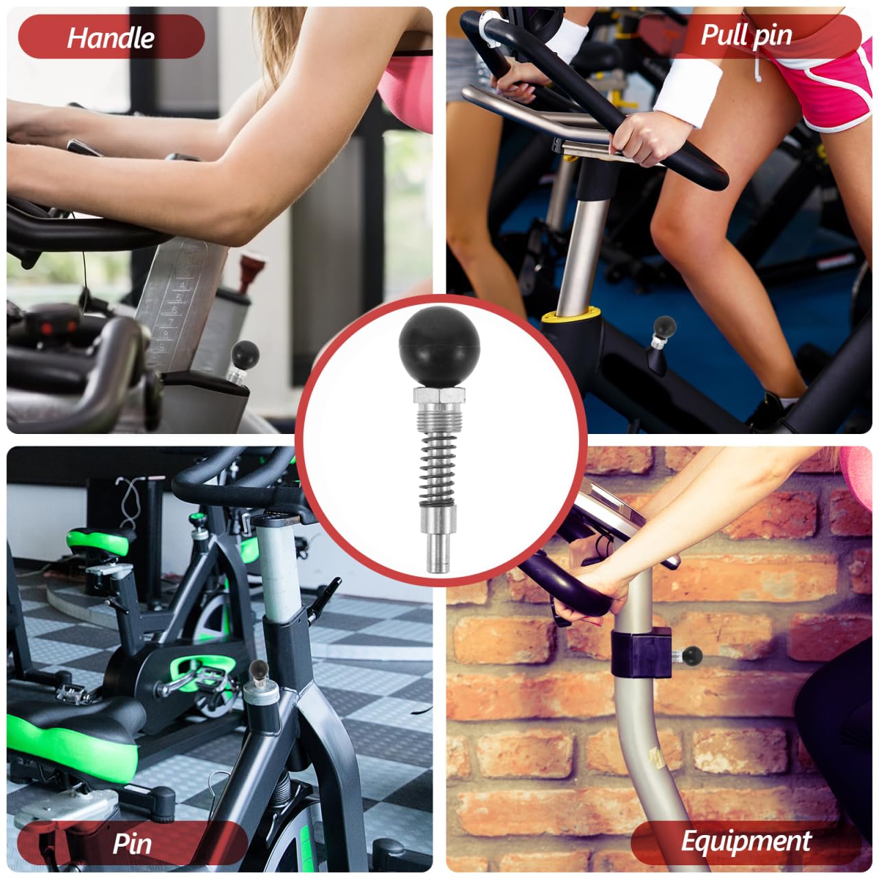 FOYTOKI Pull Pin Spring Knob for Gym Equipment Adjustable Exercise Machine Release Pin Durable Fitness Equipment Knob 4.33 Inch Black Spring Latch for Workout