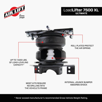 Air Lift LoadLifter 7500 XL Ultimate Air Spring Kit for 2011-2019 Chevrolet Silverado 2500HD/3500HD RWD/4WD, 2011-20219 GMC Sierra 2500HD/3500HD RWD/4WD - 57538