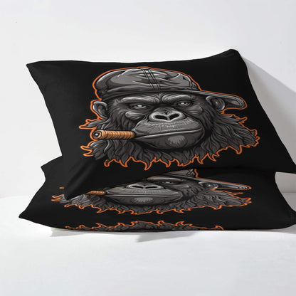 Gorilla Sheets King Size, Funny Animal Bed Sheets, Patterned Bedding Sheets & Pillowcases 4 Piece Set - Soft Microfiber Deep Pocket Fitted Sheet & Flat Sheet & 2 Pillow Cases J9-&-207