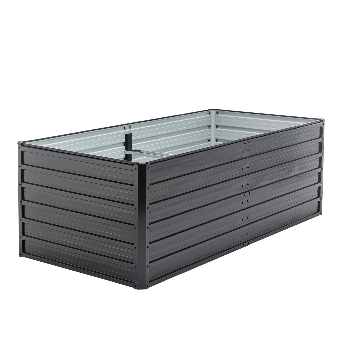 GFDGFD 6x3x2 FT Metal Raised Garden Bed, Large Galvanized Steel Planter Box with Reinforcing Rods, Rustproof Outdoor Raised Beds for Vegetables, Herbs, Flowers, and Succulents, Easy Assembly