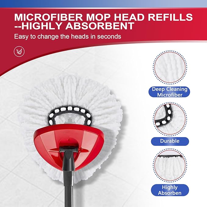 9 Pack Reusable Microfiber Mop Pads Compatible